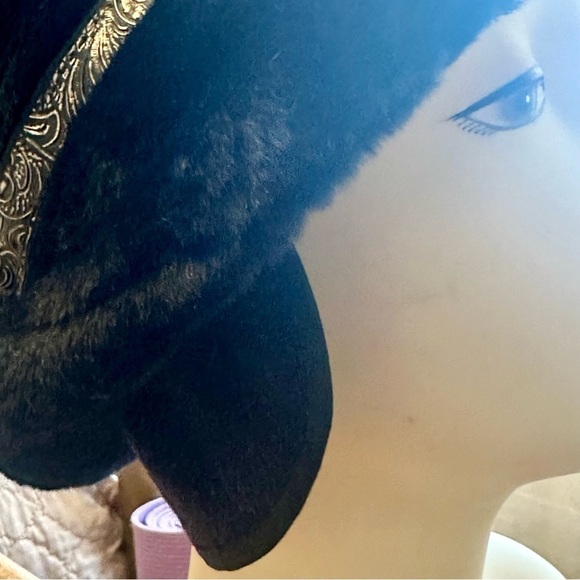 Vintage Tyrolean faux fur hat black size L Cabincore - Picture 5 of 9